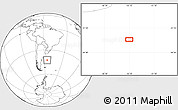 Blank Location Map of the area around 42° 44' 20" S, 55° 10' 29" W
