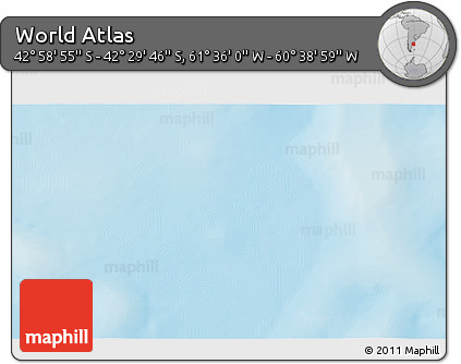 Physical 3D Map of the Area around 42° 44' 20" S, 61° 7' 30" W