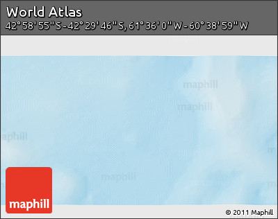 Physical 3D Map of the Area around 42° 44' 20" S, 61° 7' 30" W