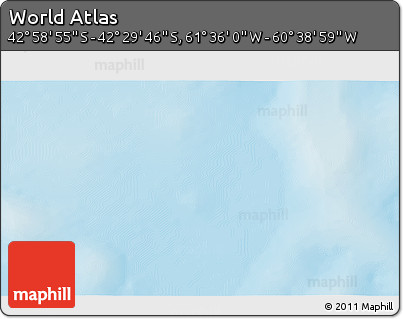 Physical 3D Map of the Area around 42° 44' 20" S, 61° 7' 30" W