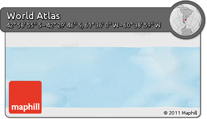 Physical Panoramic Map of the Area around 42° 44' 20" S, 61° 7' 30" W