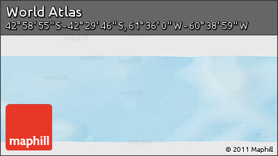 Physical Panoramic Map of the Area around 42° 44' 20" S, 61° 7' 30" W