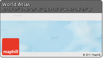 Physical Panoramic Map of the Area around 42° 44' 20" S, 61° 7' 30" W