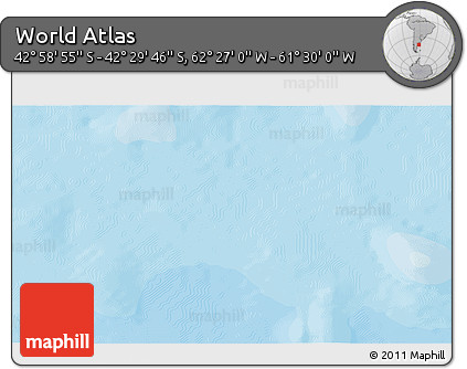Political 3D Map of the Area around 42° 44' 20" S, 61° 58' 30" W