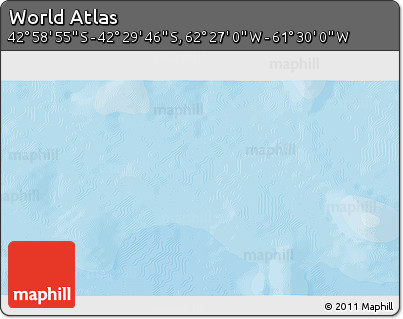 Political 3D Map of the Area around 42° 44' 20" S, 61° 58' 30" W