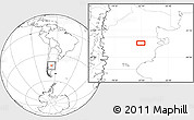 Blank Location Map of the area around 42° 44' 20" S, 67° 4' 29" W