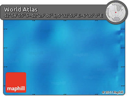 Physical Map of the Area around 42° 44' 20" S, 6° 1' 30" E