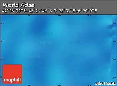 Physical Map of the Area around 42° 44' 20" S, 6° 1' 30" E