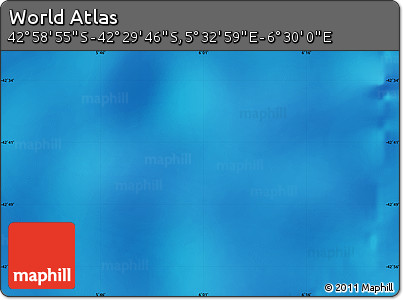 Physical Map of the Area around 42° 44' 20" S, 6° 1' 30" E