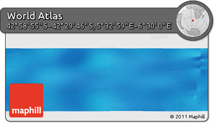 Physical Panoramic Map of the Area around 42° 44' 20" S, 6° 1' 30" E