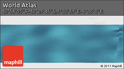 Satellite Panoramic Map of the Area around 42° 44' 20" S, 6° 1' 30" E