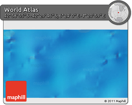 Physical 3D Map of the Area around 42° 44' 20" S, 6° 52' 30" E