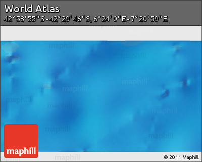 Physical 3D Map of the Area around 42° 44' 20" S, 6° 52' 30" E