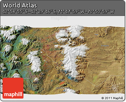 Satellite 3D Map of the Area around 42° 44' 20" S, 71° 19' 29" W