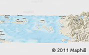 Shaded Relief Panoramic Map of the area around 42° 44' 20" S, 73° 1' 30" W