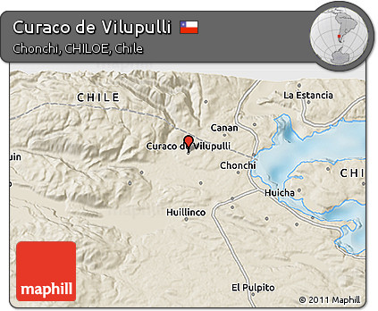 Shaded Relief 3D Map of Curaco De Vilupulli