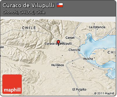 Shaded Relief 3D Map of Curaco De Vilupulli