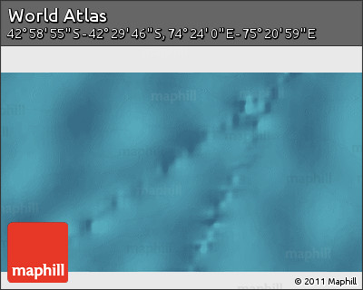 Satellite 3D Map of the Area around 42° 44' 20" S, 74° 52' 30" E