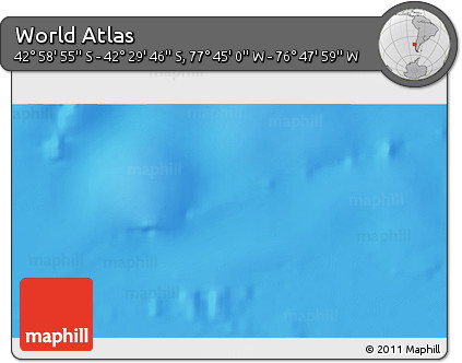 Physical 3D Map of the Area around 42° 44' 20" S, 77° 16' 30" W