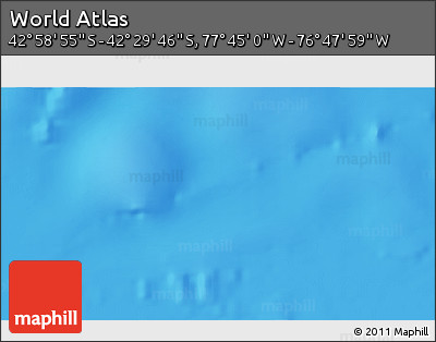 Physical 3D Map of the Area around 42° 44' 20" S, 77° 16' 30" W