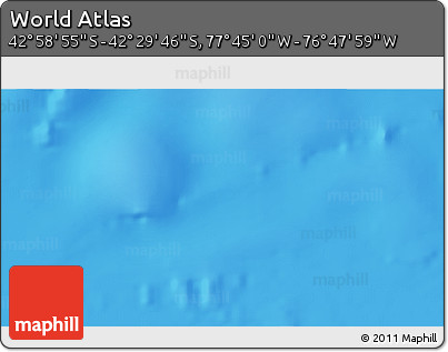 Physical 3D Map of the Area around 42° 44' 20" S, 77° 16' 30" W