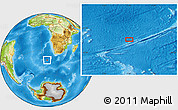 Physical Location Map of the area around 42° 44' 20" S, 7° 43' 29" E