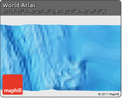 Political 3D Map of the Area around 42° 44' 20" S, 83° 13' 29" W