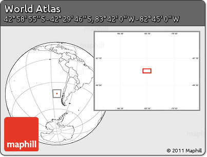 Blank Location Map of the Area around 42° 44' 20" S, 83° 13' 29" W