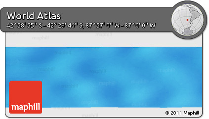 Physical Panoramic Map of the Area around 42° 44' 20" S, 87° 28' 29" W