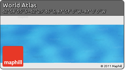 Physical Panoramic Map of the Area around 42° 44' 20" S, 87° 28' 29" W