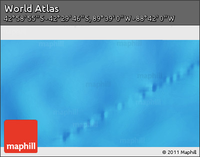 Physical 3D Map of the Area around 42° 44' 20" S, 89° 10' 30" W