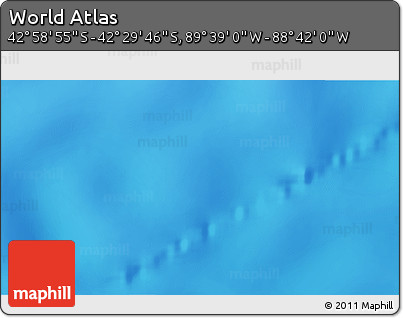 Physical 3D Map of the Area around 42° 44' 20" S, 89° 10' 30" W