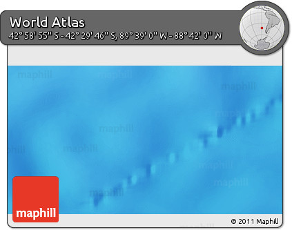 Shaded Relief 3D Map of the Area around 42° 44' 20" S, 89° 10' 30" W