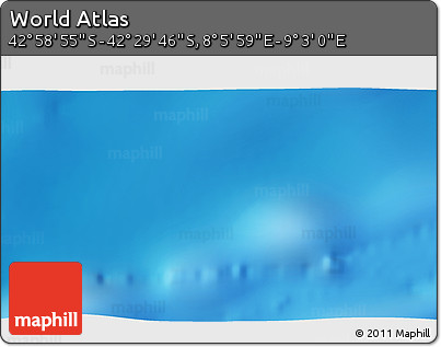 Physical 3D Map of the Area around 42° 44' 20" S, 8° 34' 29" E