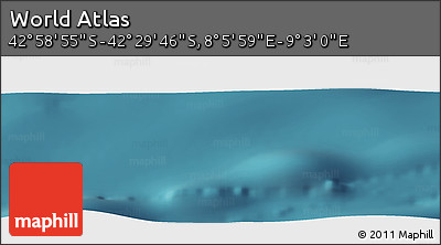 Satellite Panoramic Map of the Area around 42° 44' 20" S, 8° 34' 29" E