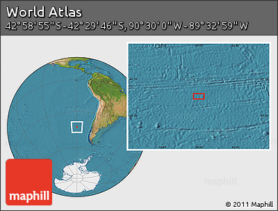 Satellite Location Map of the Area around 42° 44' 20" S, 90° 1' 30" W