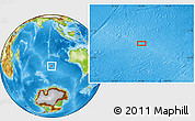 Physical Location Map of the area around 42° 44' 20" S, 91° 1' 30" E
