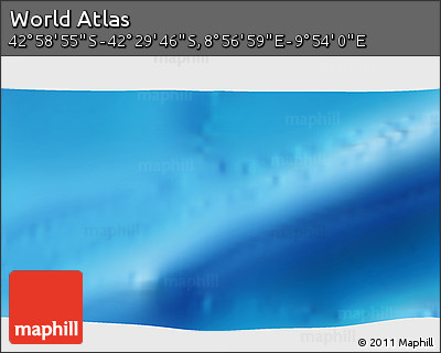 Physical 3D Map of the Area around 42° 44' 20" S, 9° 25' 30" E