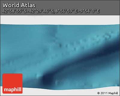 Satellite 3D Map of the Area around 42° 44' 20" S, 9° 25' 30" E