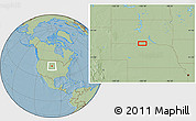Savanna Style Location Map of the area around 43° 1' 43" N, 100° 13' 29" W, hill shading