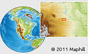 Physical Location Map of the area around 43° 1' 43" N, 101° 4' 29" W