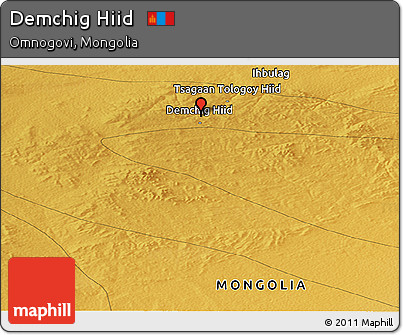 Physical Panoramic Map of Demchig Hiid