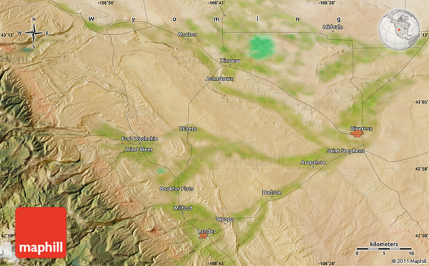 Satellite Map of Riverton