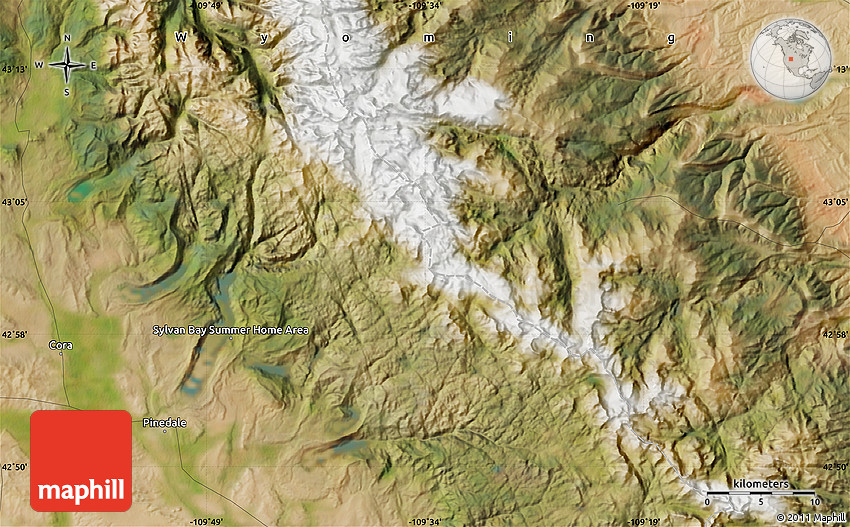 Satellite Map of Pinedale