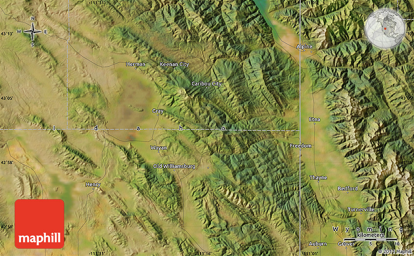 Satellite Map of Thayne