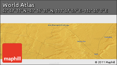 Physical Panoramic Map of the Area around 43° 1' 43" N, 112° 16' 30" E