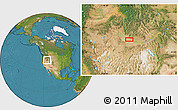 Satellite Location Map of the area around 43° 1' 43" N, 115° 31' 30" W