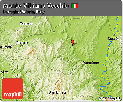 Physical 3D Map of Monte Vibiano Vecchio