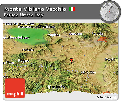 Satellite Panoramic Map of Monte Vibiano Vecchio
