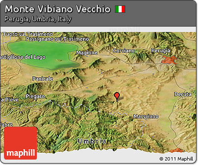 Satellite Panoramic Map of Monte Vibiano Vecchio